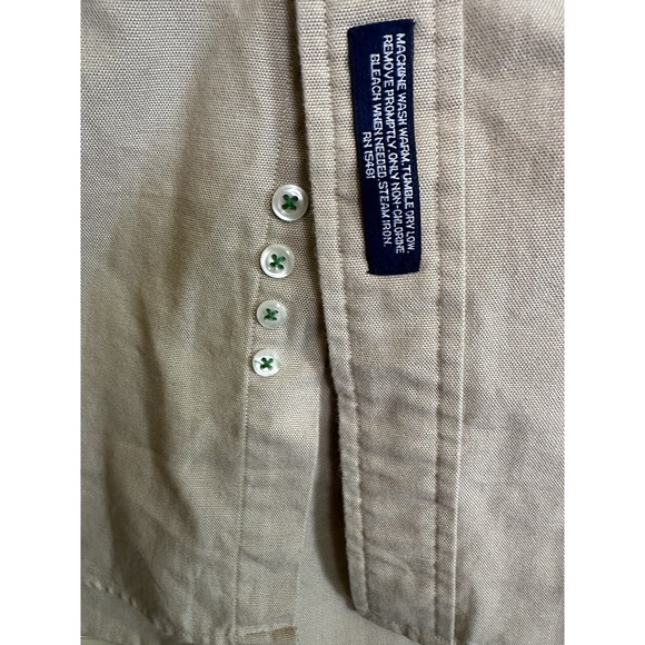 Classic Tommy Hilfiger Shirt Mens‎ 16 1-2 Khaki Crested Cotton - Picture 6 of 8